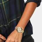 Mini Bradshaw Women Quartz Gold Dial Chronograph Stainless Steel Watch MK5798