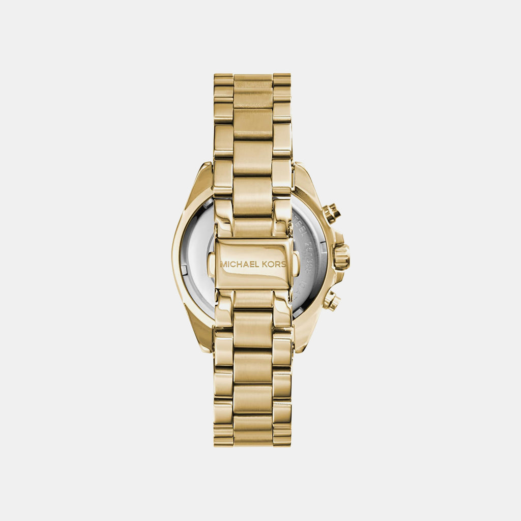 Mini Bradshaw Women Quartz Gold Dial Chronograph Stainless Steel Watch MK5798