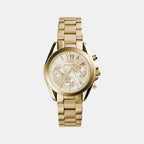 Mini Bradshaw Women Quartz Gold Dial Chronograph Stainless Steel Watch MK5798