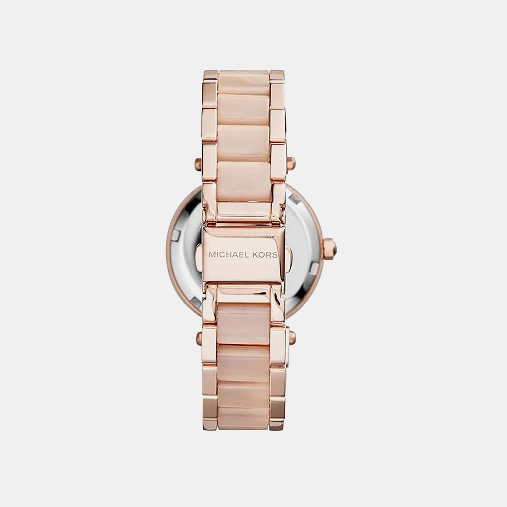 Mini Parker Women Quartz Pink Dial Chronograph Stainless Steel Watch MK6110