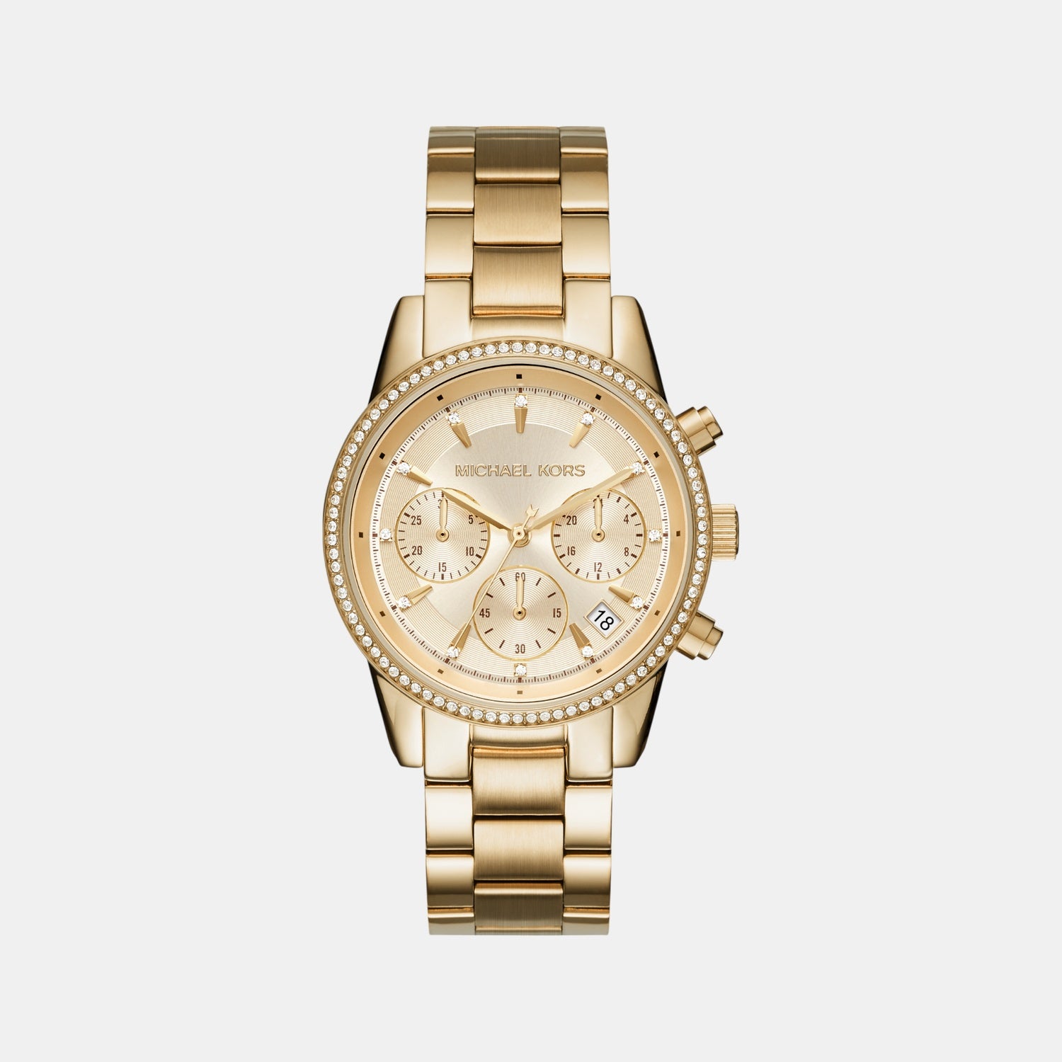 Ritz Women Quartz Gold Dial Chronograph Stainless Steel Watch MK6356