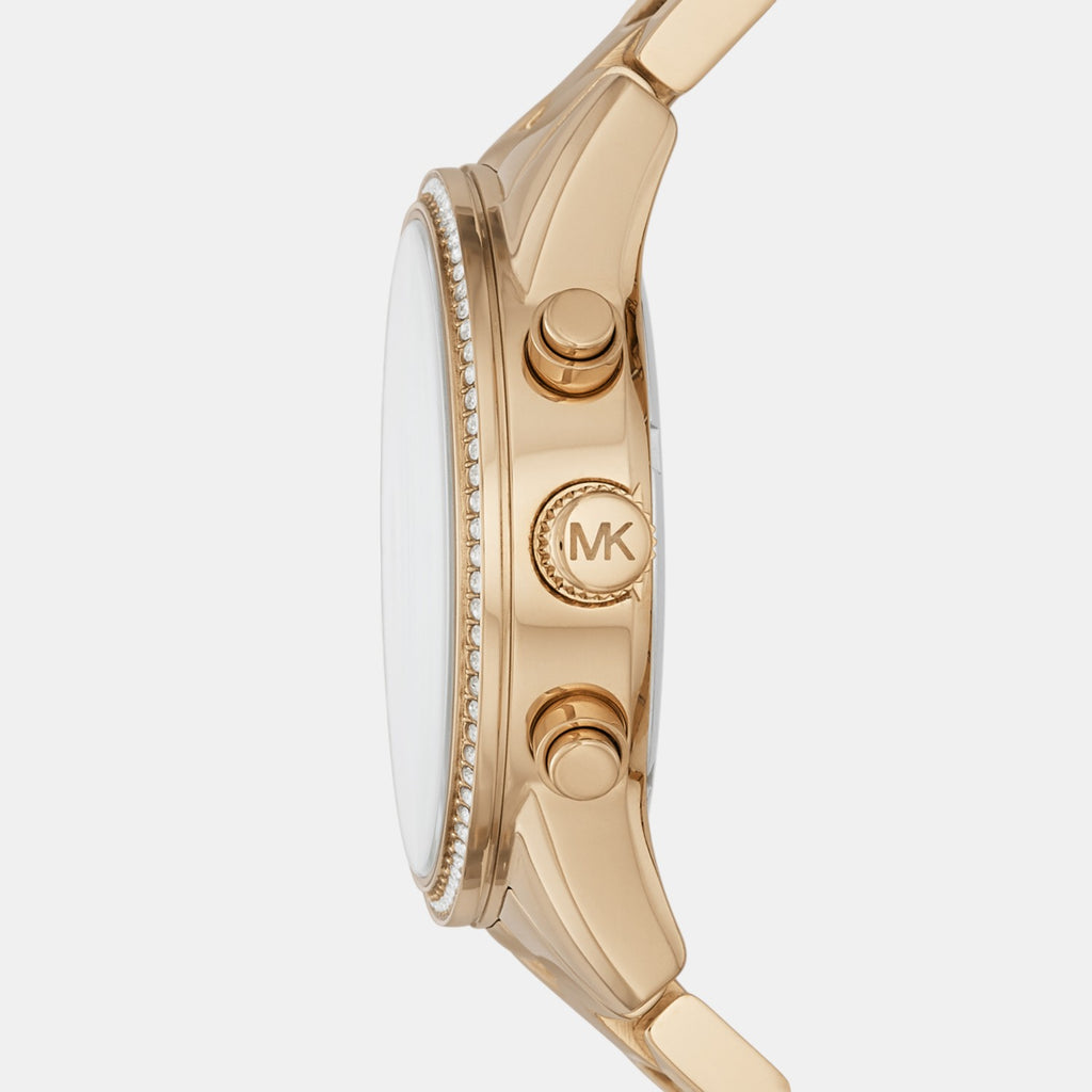 Ritz Women Quartz Gold Dial Chronograph Stainless Steel Watch MK6356