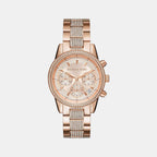 Bryant Women Quartz Rose Gold Dial Chronograph Stainless Steel Watch MK6485