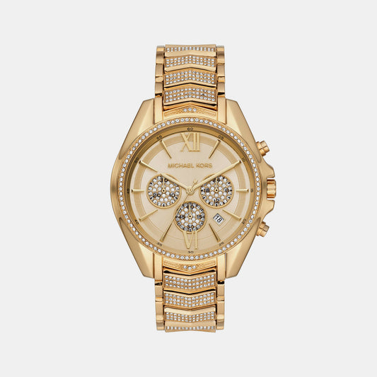 Female Gold Chronograph Brass Watch MK6729