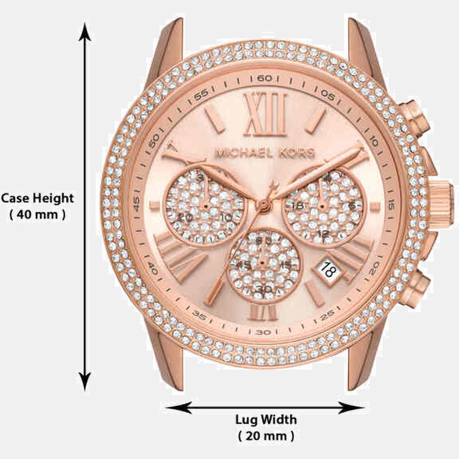 Outlet Brynn Women Quartz Rose Gold Dial Chronograph Stainless Steel Watch MK7200