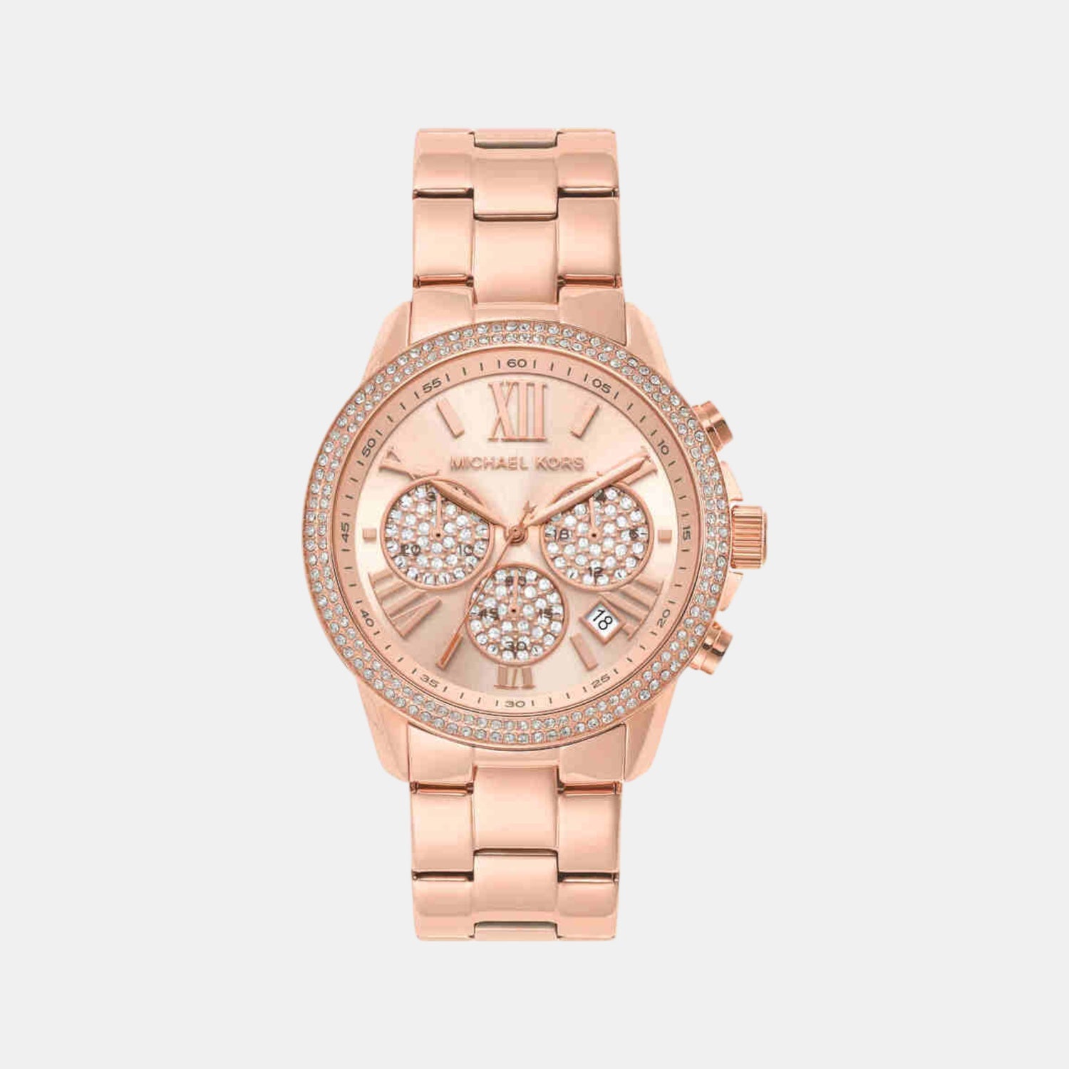 Outlet Brynn Women Quartz Rose Gold Dial Chronograph Stainless Steel Watch MK7200