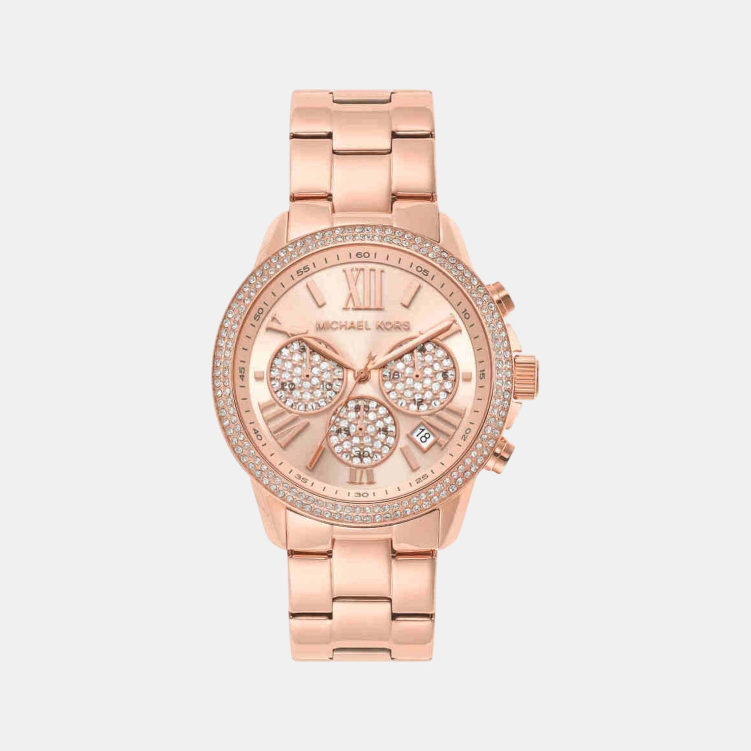 Outlet Brynn Women Quartz Rose Gold Dial Chronograph Stainless Steel Watch MK7200