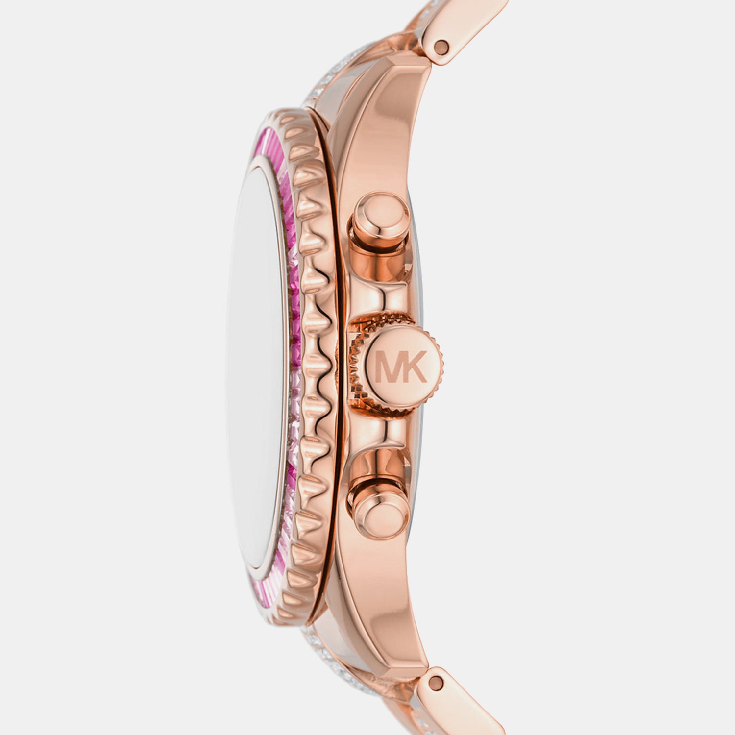 Everest Women Quartz Rose Gold Dial Chronograph Stainless Steel Watch MK7211