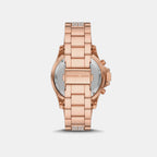 Everest Women Quartz Rose Gold Dial Chronograph Stainless Steel Watch MK7211