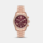 Lexington Women Quartz Red Dial Chronograph Stainless Steel Watch MK7275