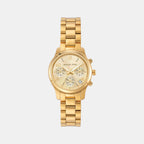 Runway Women Quartz Gold Dial Chronograph Stainless Steel Watch MK7326