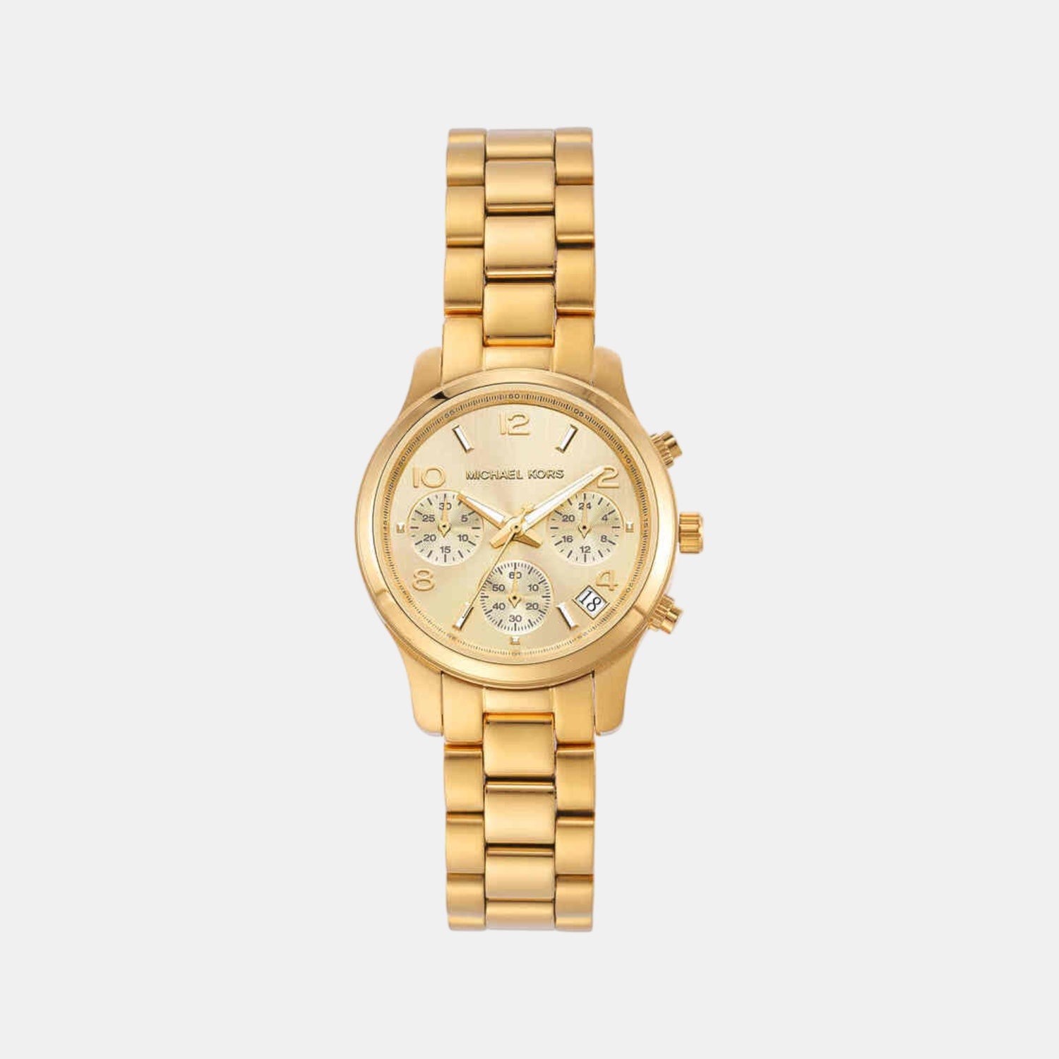 Runway Women Quartz Gold Dial Chronograph Stainless Steel Watch MK7326