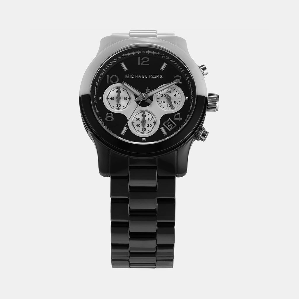 Runway Women Quartz Dual Tone Dial Chronograph Ceramic Watch MK7330