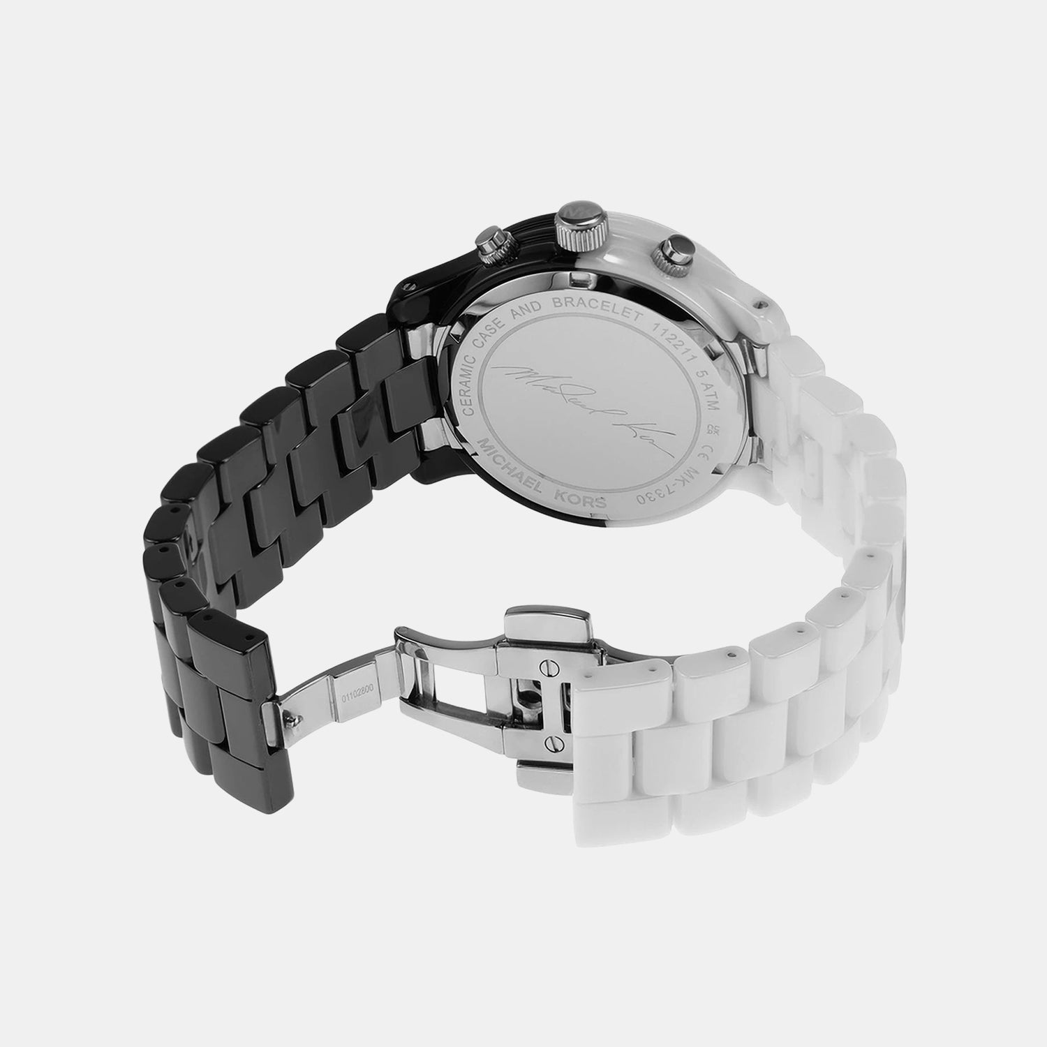 Runway Women Quartz Dual Tone Dial Chronograph Ceramic Watch MK7330