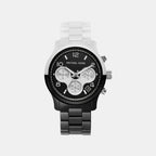 Runway Women Quartz Dual Tone Dial Chronograph Ceramic Watch MK7330