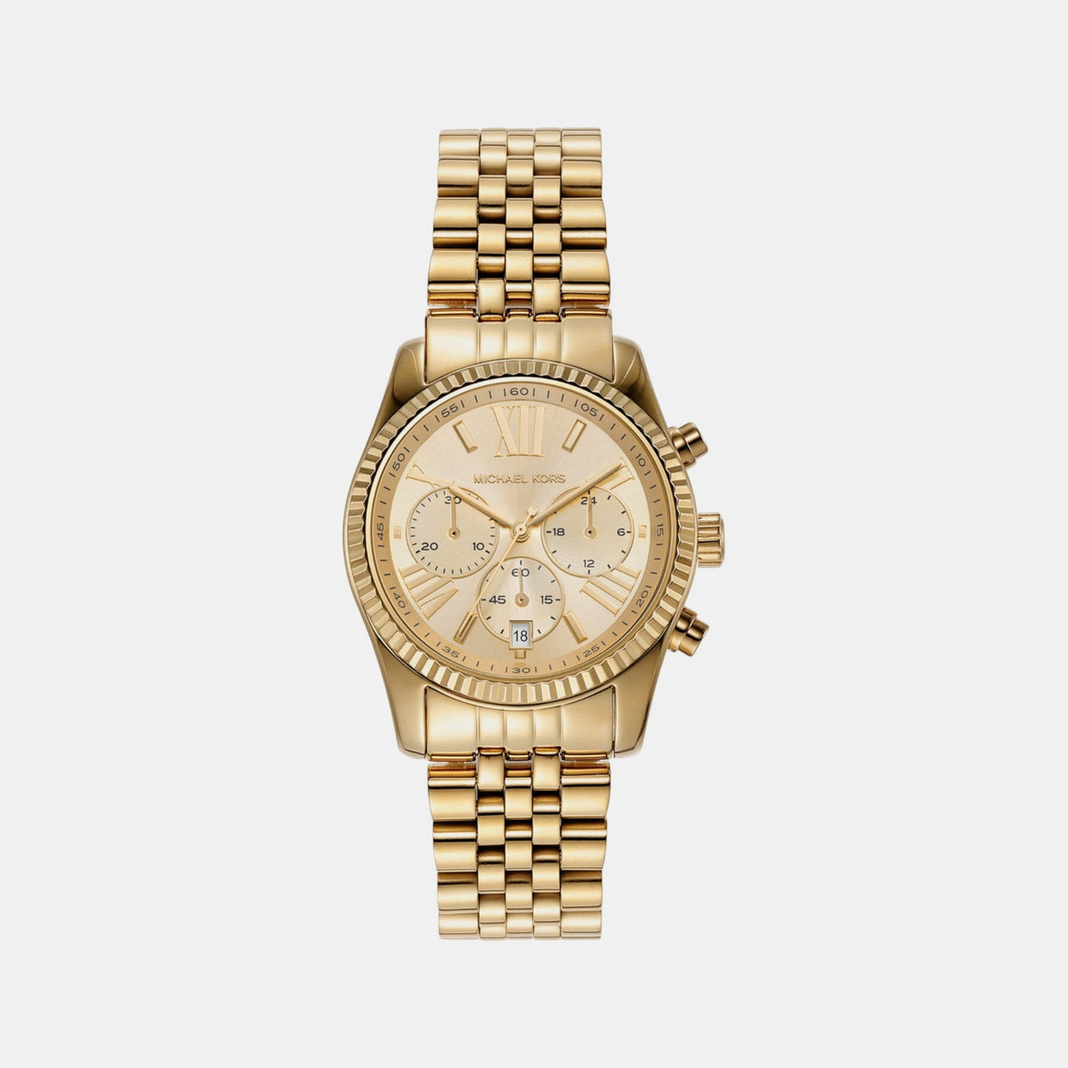 Lexington Women Quartz Gold Dial Chronograph Stainless Steel Watch MK7378