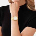 Lennox Women Quartz White Dial Analog Stainless Steel Watch MK7391