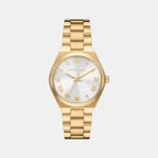 Lennox Women Quartz White Dial Analog Stainless Steel Watch MK7391