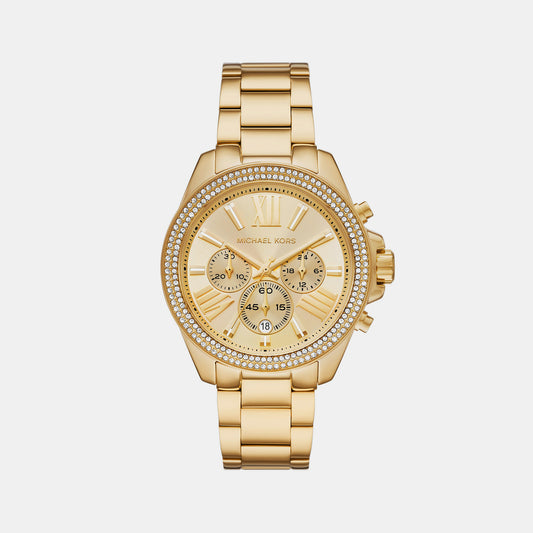 Female Gold Chronograph Stainless Steel Watch MK7428