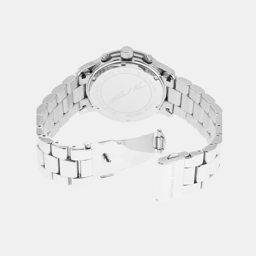 Runway Women Quartz Silver Dial Chronograph Stainless Steel Watch MK7434