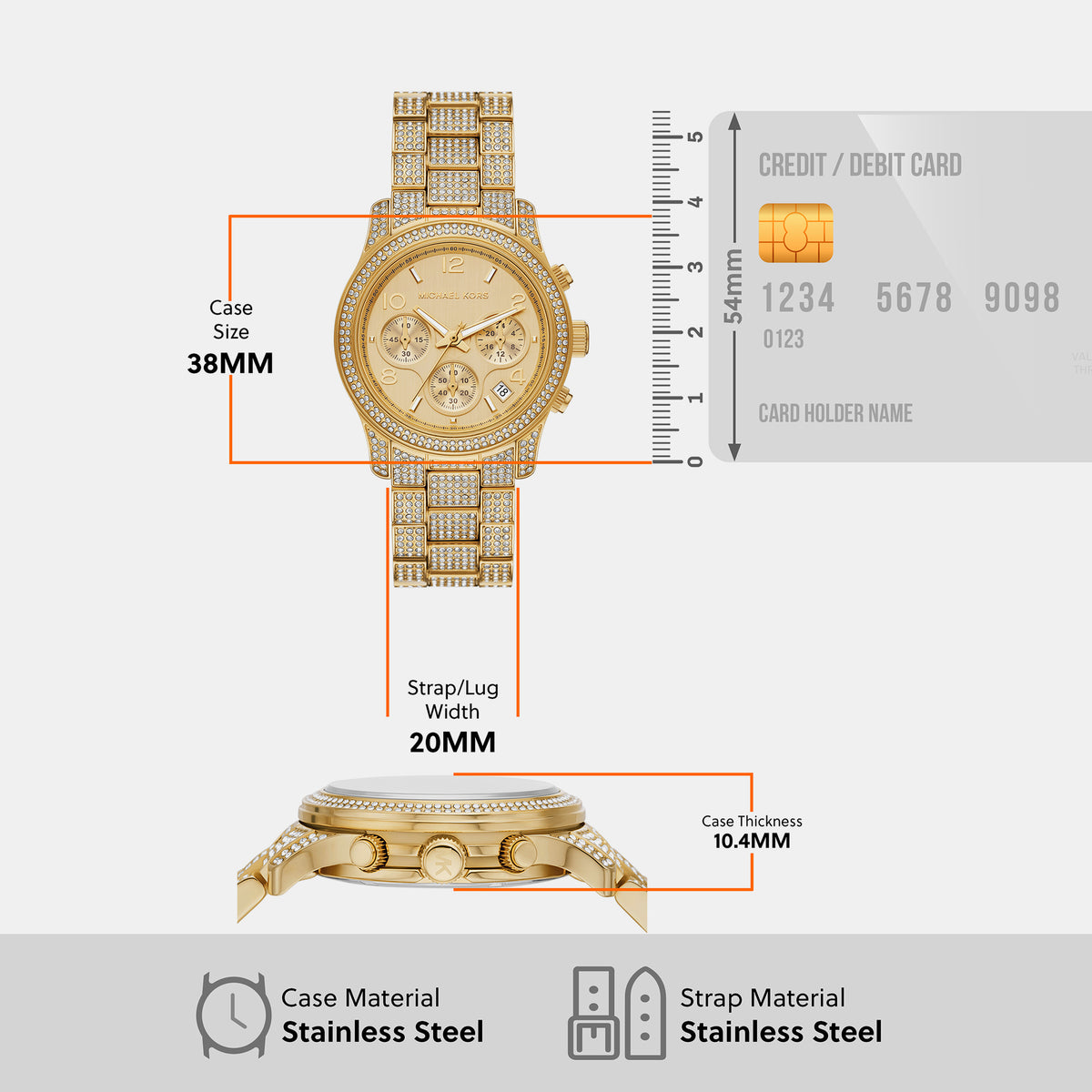 Michael Kors 38 mm Gold Quartz watch