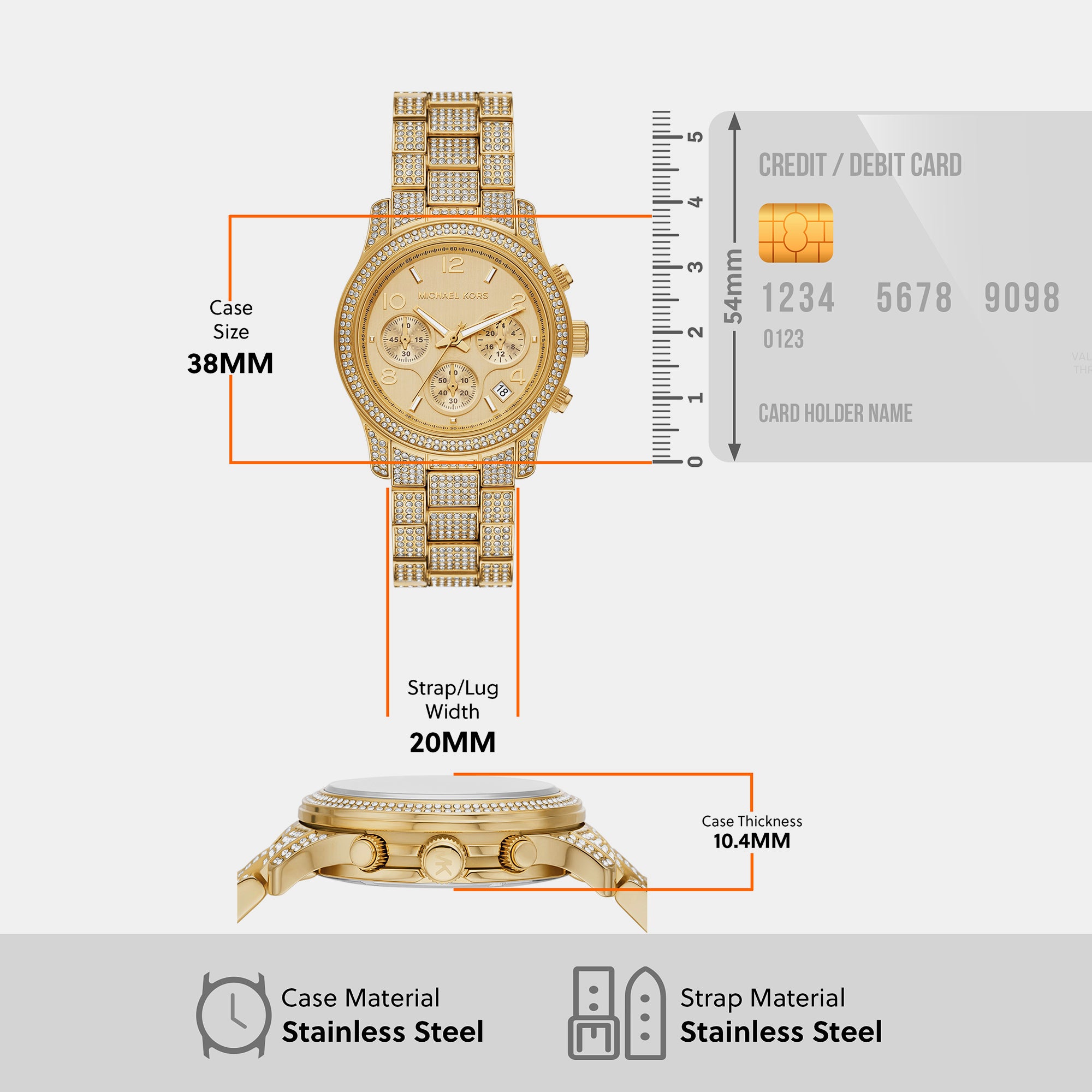 Michael Kors 38 mm Gold Quartz watch