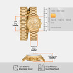 Runway Women Quartz Gold Dial Chronograph Stainless Steel Watch MK7452