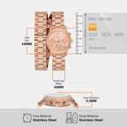 Runway Women Quartz Rose Gold Dial Chronograph Stainless Steel Watch MK7453