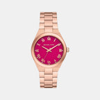 Lennox Women Quartz Pink Dial Analog Stainless Steel Watch MK7462
