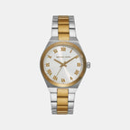 Lennox Women Quartz White Dial Analog Stainless Steel Watch MK7464