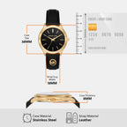 Slim Runway Women Quartz Black Dial Analog Leather Watch MK7482