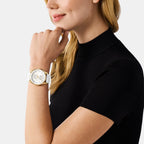 Hadyn Women Quartz White Dial Chronograph Silicone Watch MK7484