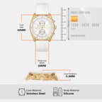 Hadyn Women Quartz White Dial Chronograph Silicone Watch MK7484