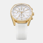 Hadyn Women Quartz White Dial Chronograph Silicone Watch MK7484