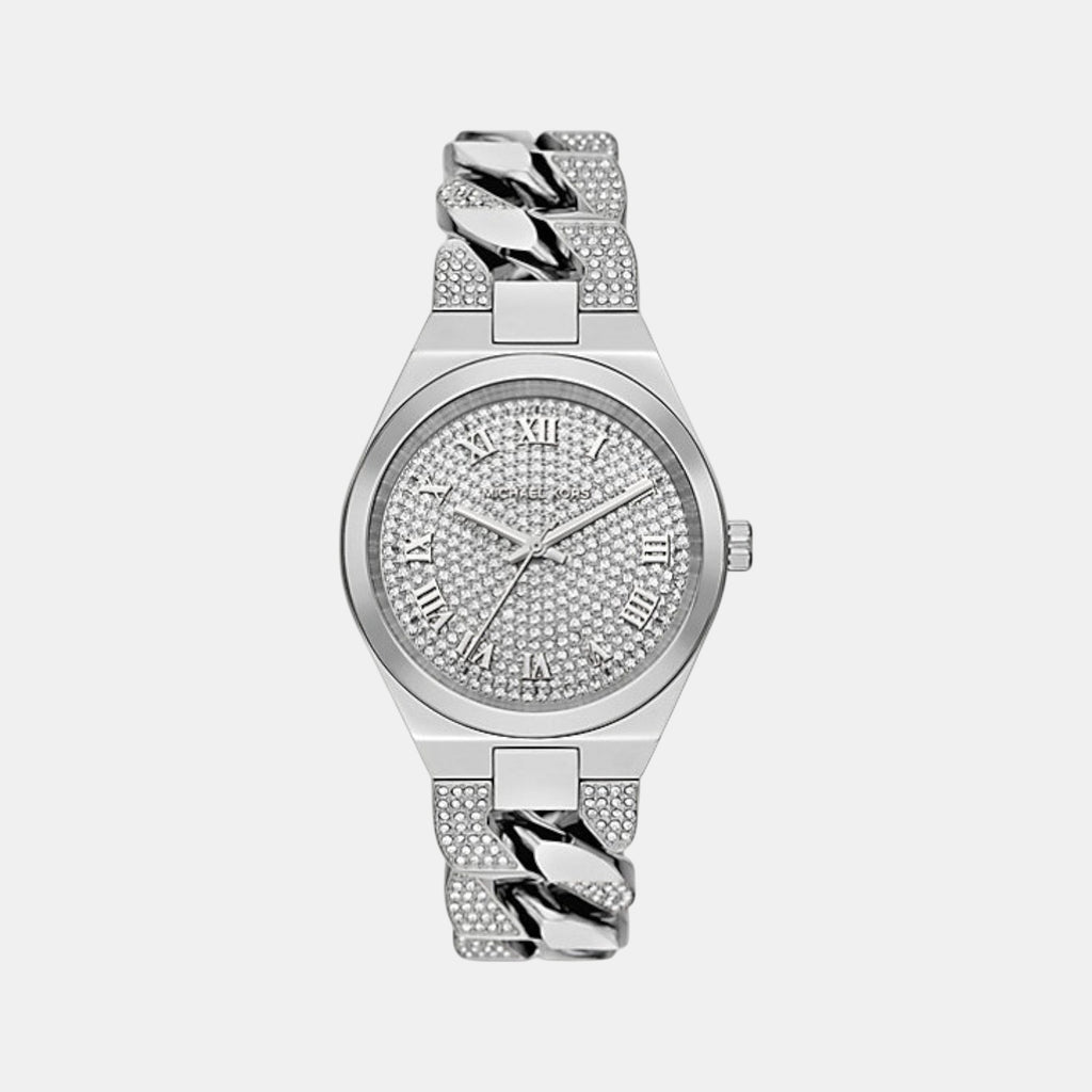 Lennox Women Quartz Silver Dial Analog Stainless Steel Watch MK7488