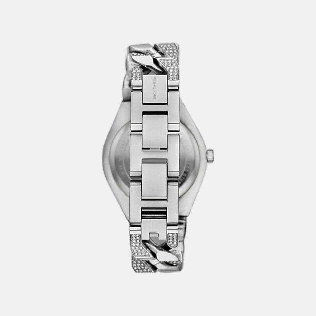 Lennox Women Quartz Silver Dial Analog Stainless Steel Watch MK7488