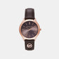 Slim Runway Women Quartz Brown Dial Analog Leather Watch MK7489