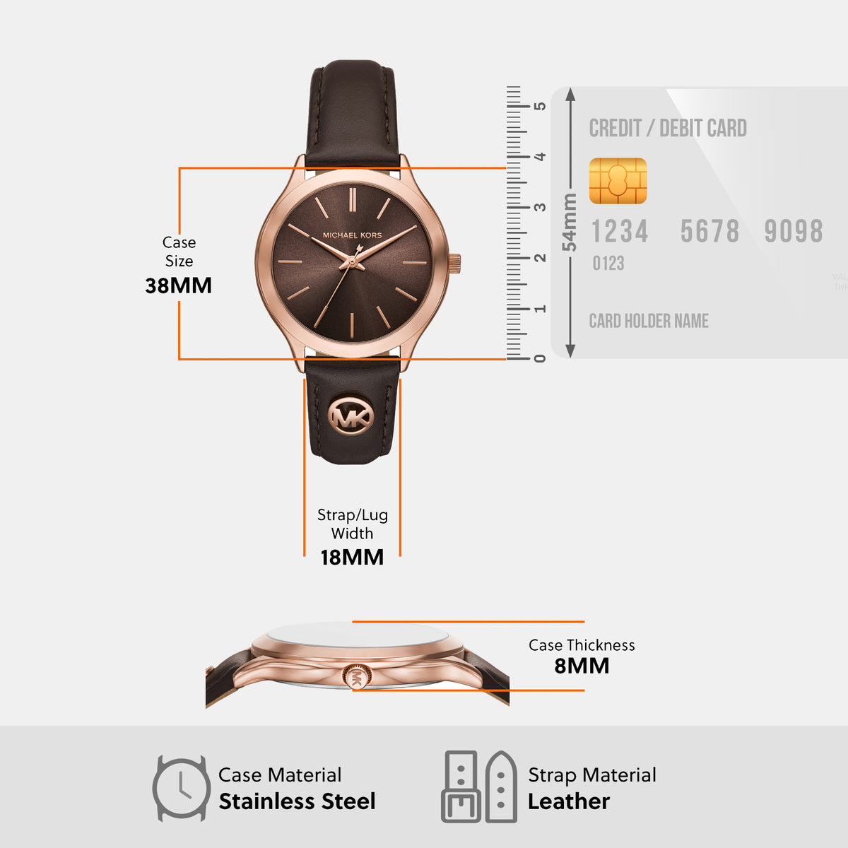 Michael Kors 38 mm Brown Quartz watch