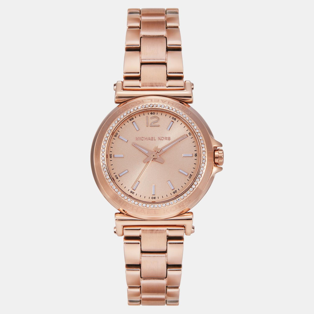 Maren Women Quartz Rose Gold Dial Analog Stainless Steel Watch MK7491