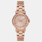 Maren Women Quartz Rose Gold Dial Analog Stainless Steel Watch MK7491