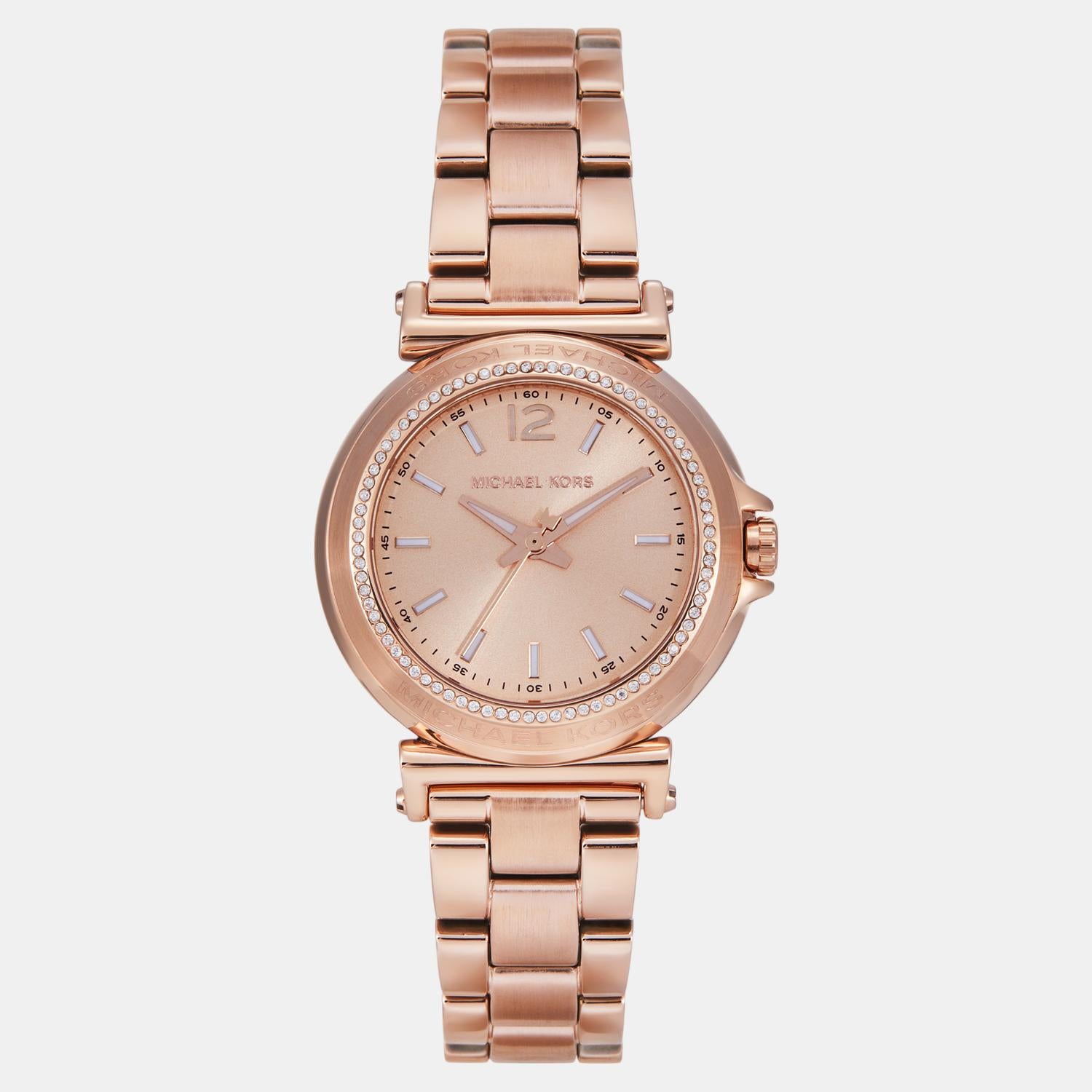 Maren Women Quartz Rose Gold Dial Analog Stainless Steel Watch MK7491