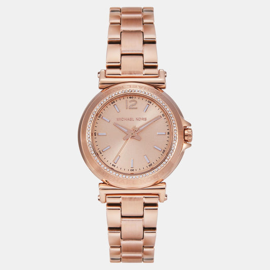 Maren Women Quartz Rose Gold Dial Analog Stainless Steel Watch MK7491