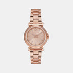 Maren Women Quartz Rose Gold Dial Analog Stainless Steel Watch MK7491