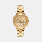 Maren Women Quartz Gold Dial Chronograph Stainless Steel Watch MK7493
