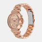 Women Quartz Rose Gold Dial Chronograph Stainless Steel Watch MK7494