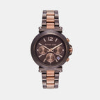 Maren Women Quartz Brown Dial Chronograph Stainless Steel Watch MK7496