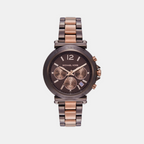 Maren Women Quartz Brown Dial Chronograph Stainless Steel Watch MK7496