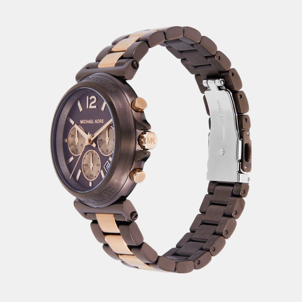 Maren Women Quartz Brown Dial Chronograph Stainless Steel Watch MK7496