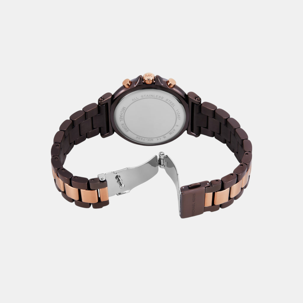 Maren Women Quartz Brown Dial Chronograph Stainless Steel Watch MK7496