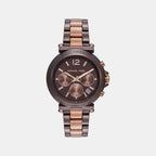 Maren Women Quartz Brown Dial Chronograph Stainless Steel Watch MK7496